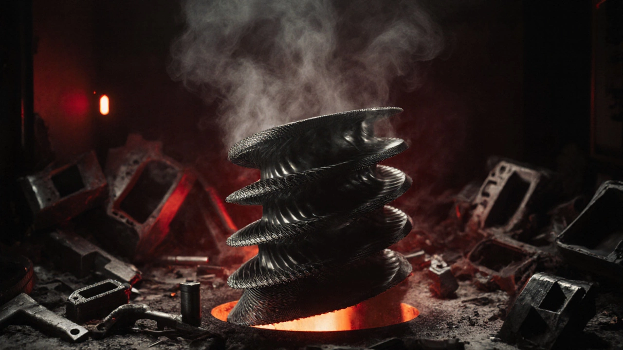 Металлическая 3D-печать сложной лопатки турбины с внутренними каналами охлаждения.