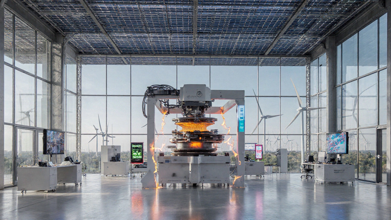 Замкнутый цикл производства: переработка металла и 3D-печать деталей на экологичном заводе.