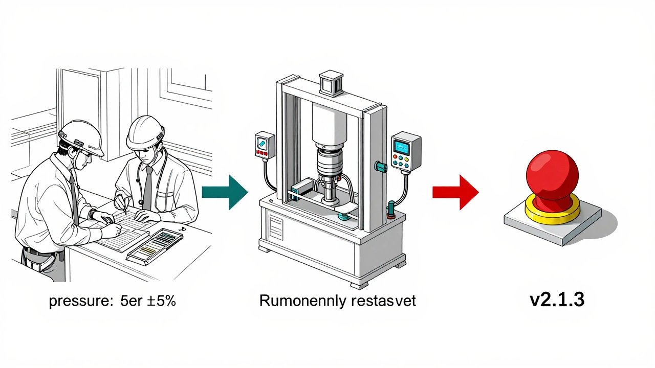 Схема жизненного цикла ПО в машиностроении: требования, тесты на оборудовании, резервные копии.