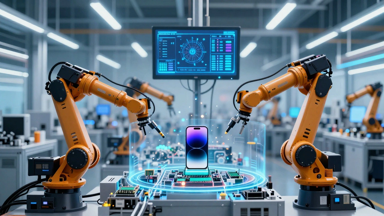 Автоматизированная линия сборки электроники с цифровыми интерфейсами