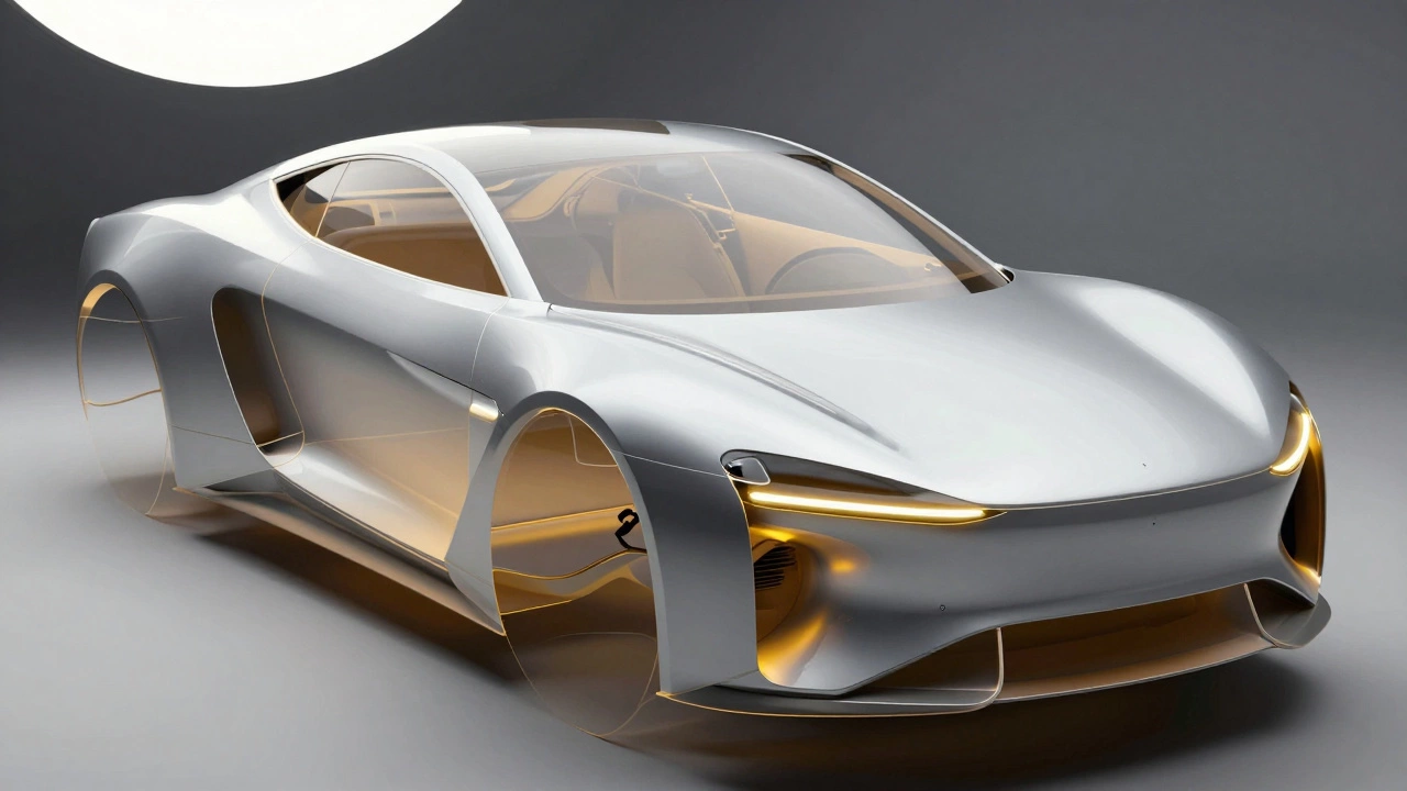 Аэродинамический кузов автомобиля с отображением математических NURBS-кривых