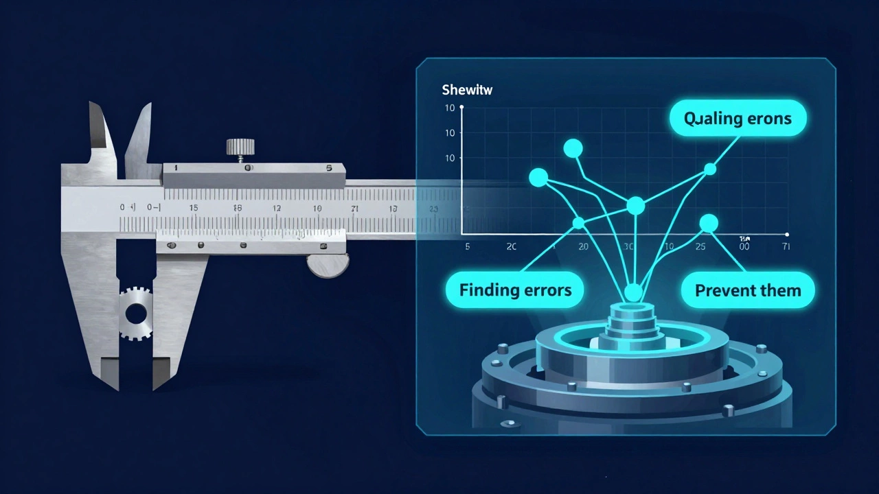 Концептуальное изображение анализа причин брака и статистического контроля