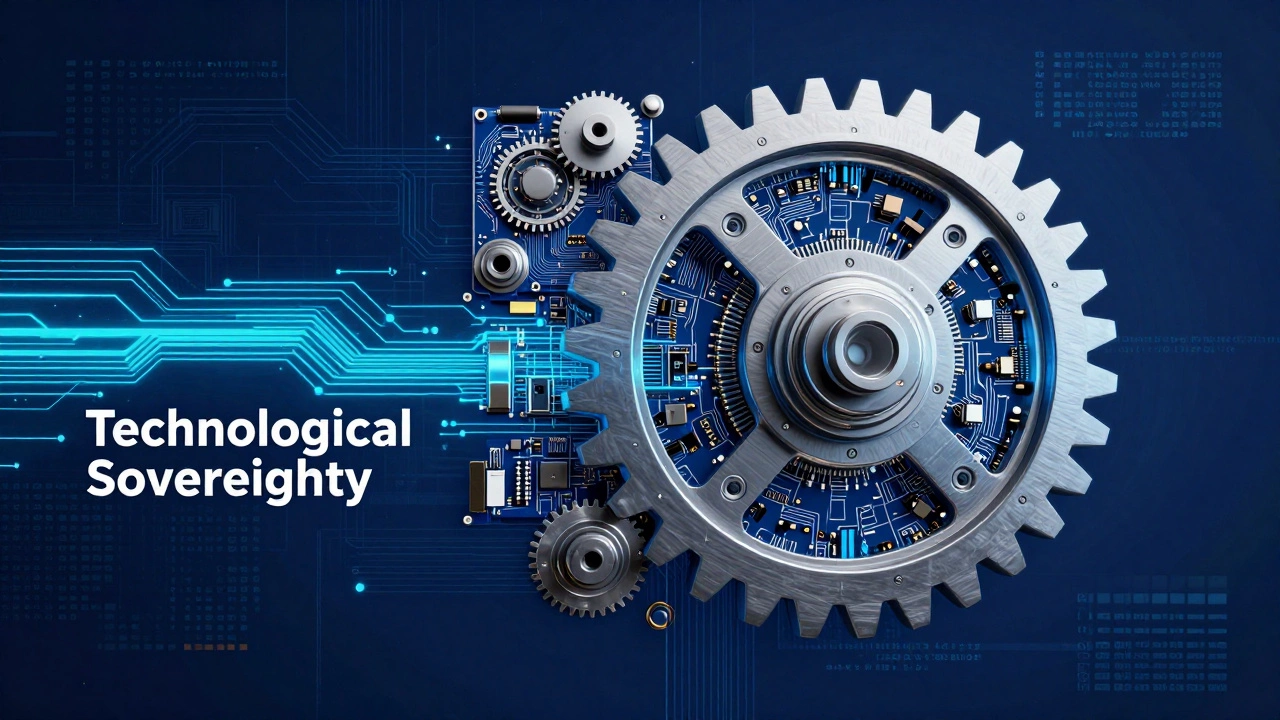 Концептуальное изображение технологического суверенитета и импортозамещения