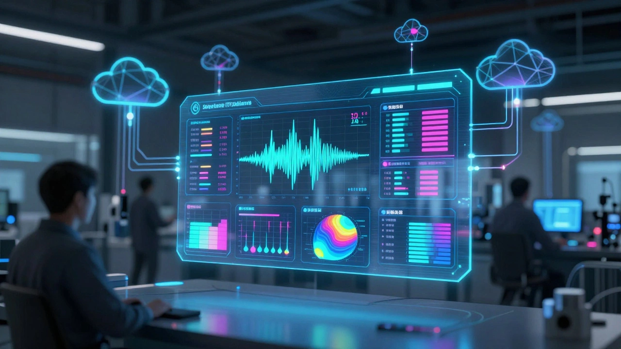 Голографический интерфейс с данными IoT в умном заводе